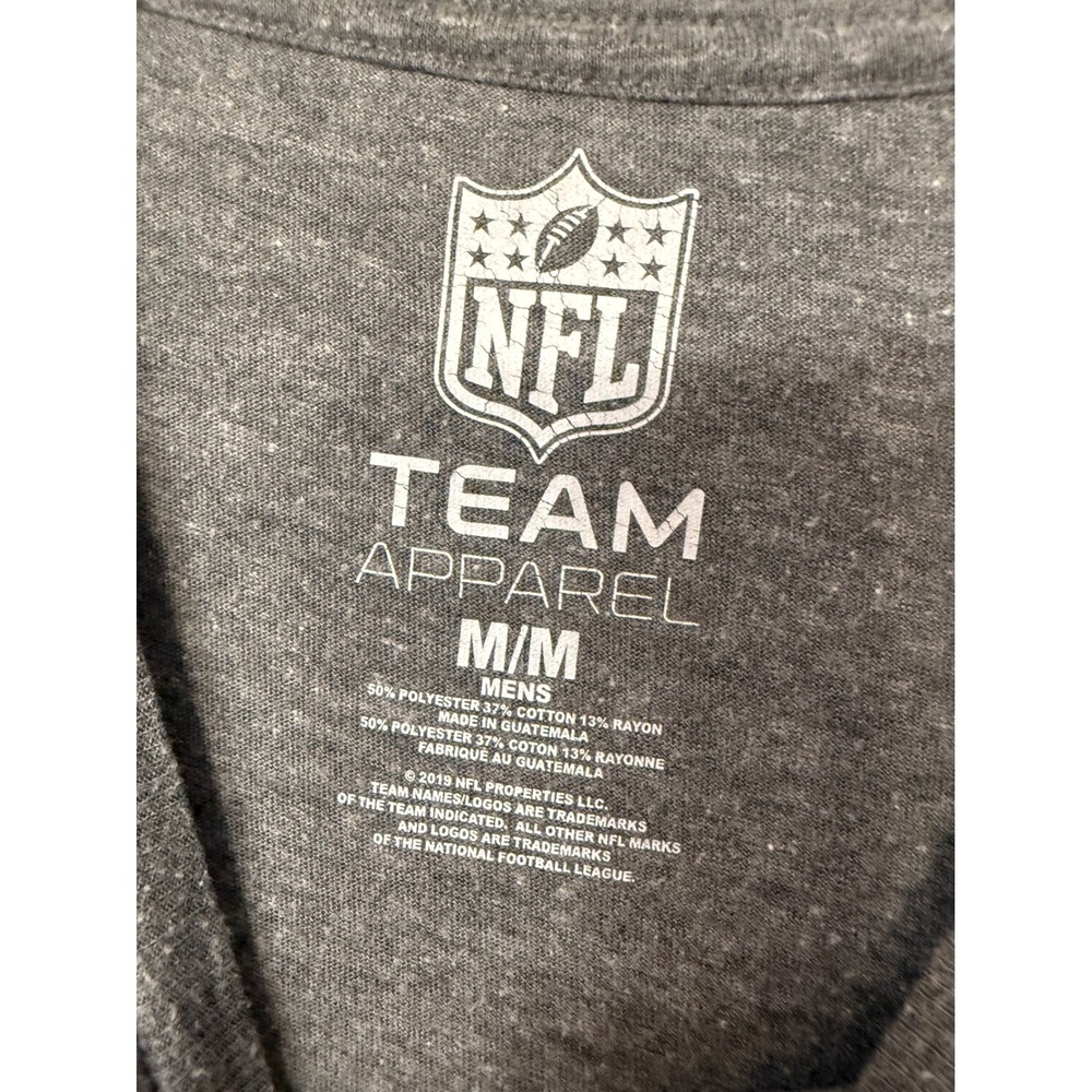 NFL Carolina Panthers Mens T Shirt Gray Crew Neck Short Sleeve Team Apparel M - Picture 2 of 5